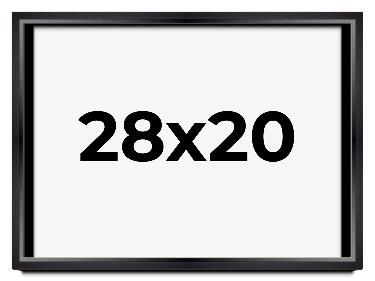 28x20 Minimalist Shadow Box Black Picture Frame - UV Acrylic, Backing, Hanging Hardware